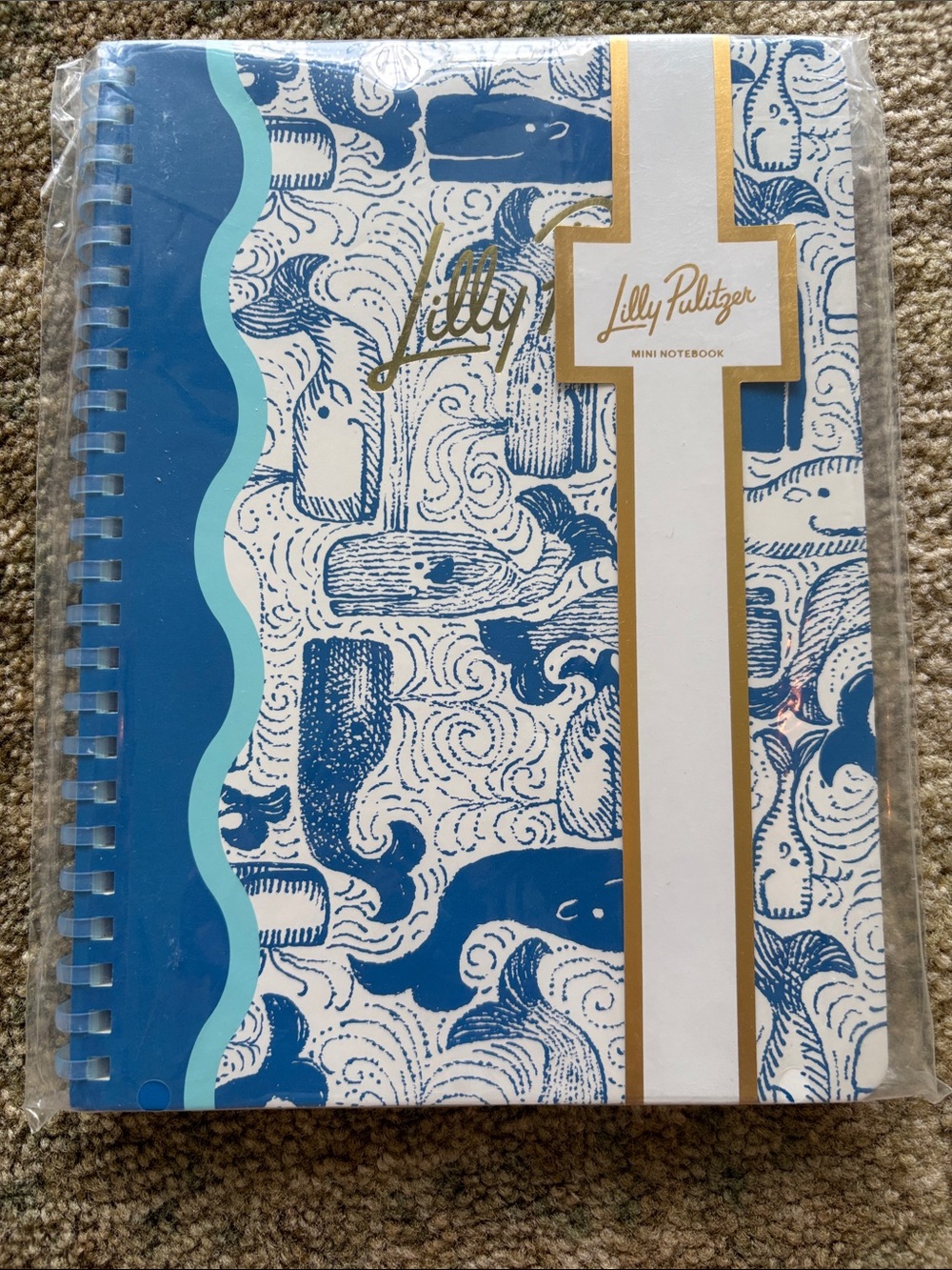 NWT Lilly Pulitzer Blue and White Whale Spiral Notebook